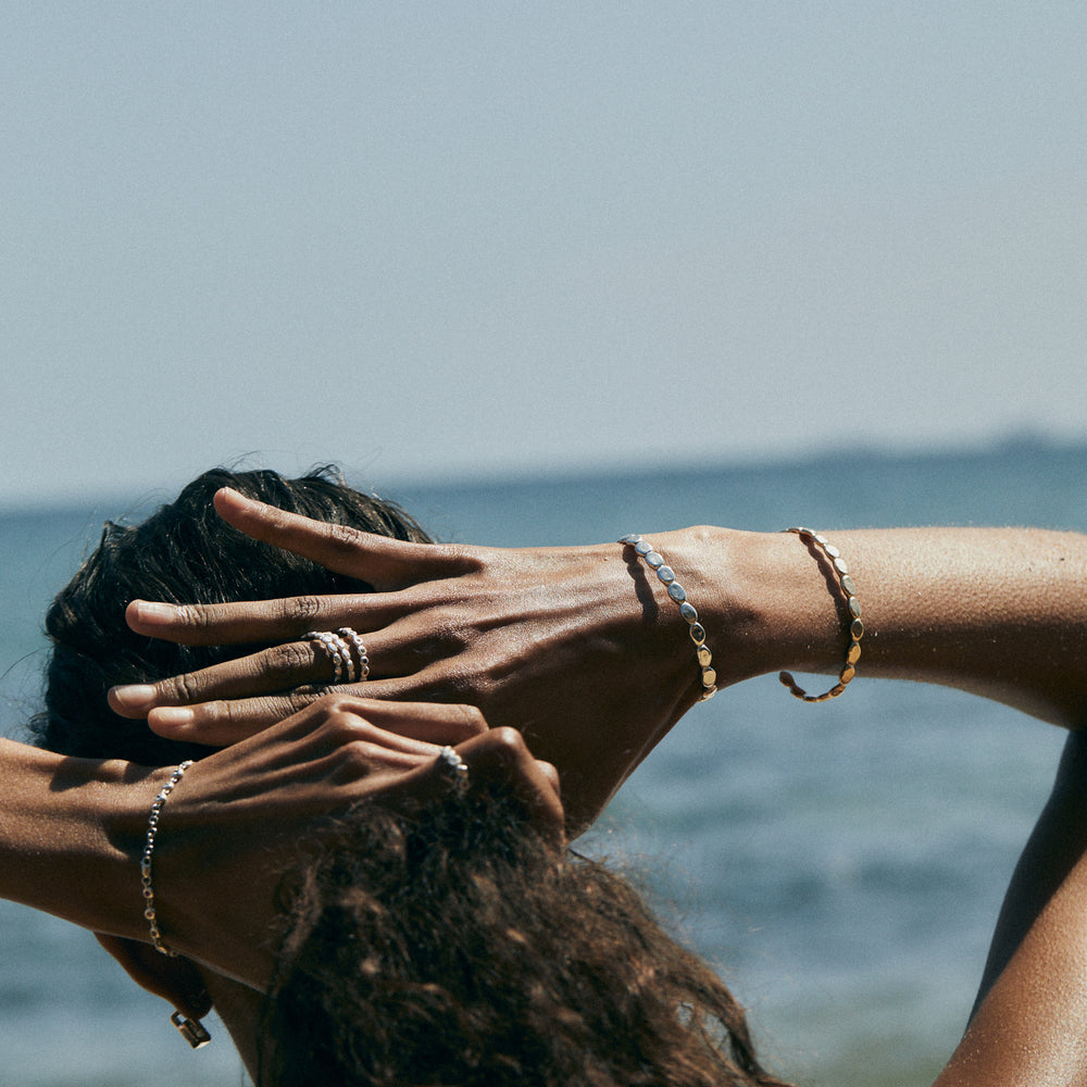 Pebble Stack Ring | Solid White Gold