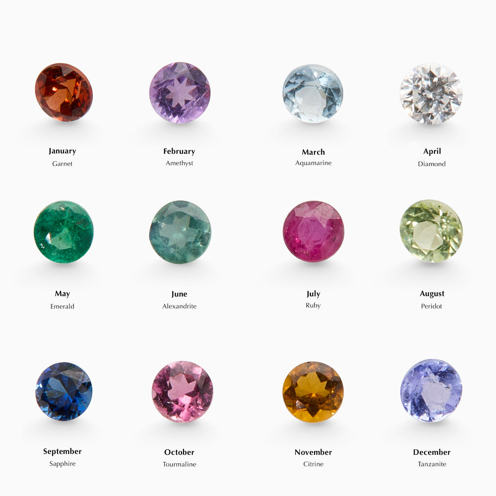 Birthflower Stone Huggies | Silver