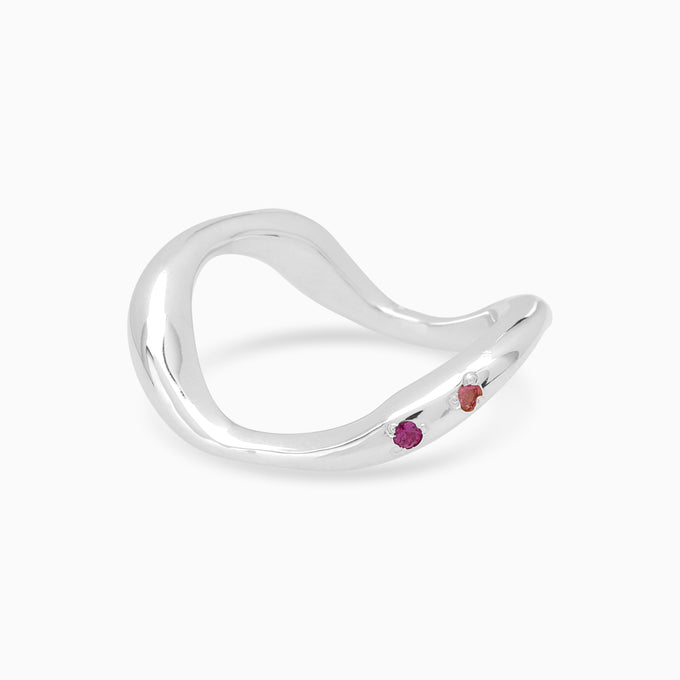 Curve Stone Ring | Silver