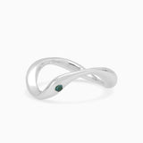 Curve Stone Ring 2.0 | Solid White Gold