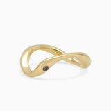 Curve Stone Ring 2.0 | Solid Gold