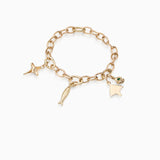 Hinge Link Charm Bracelet | Gold