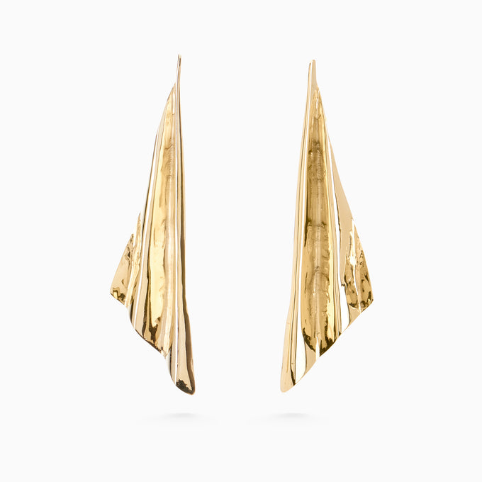 Fan Earrings | Gold
