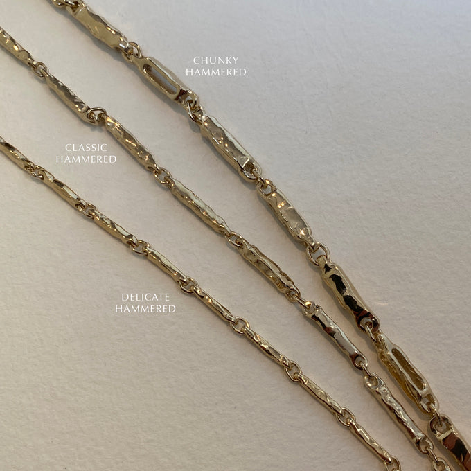 Chunky Hammered Necklace | Yellow Gold