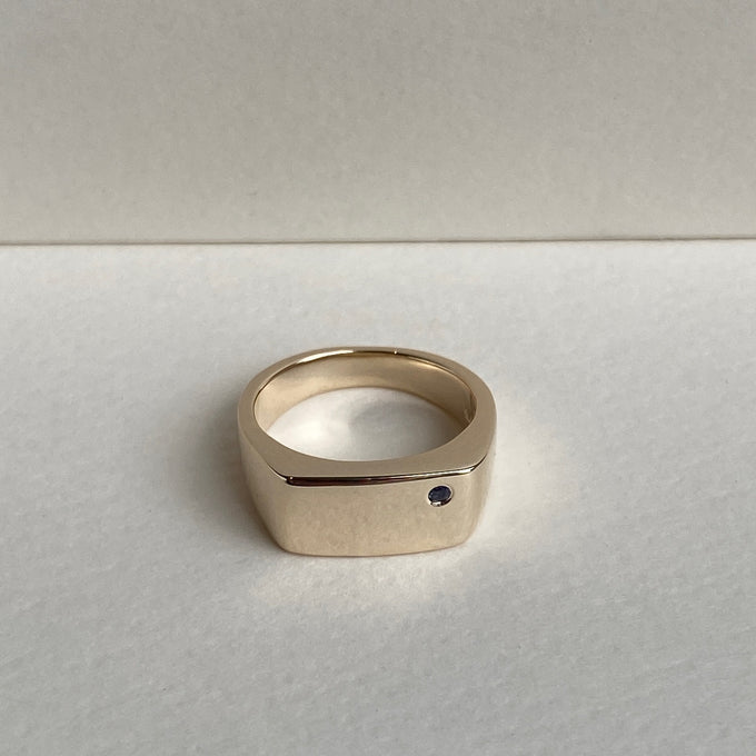 Rectangle Stone Signet Ring | Yellow Gold
