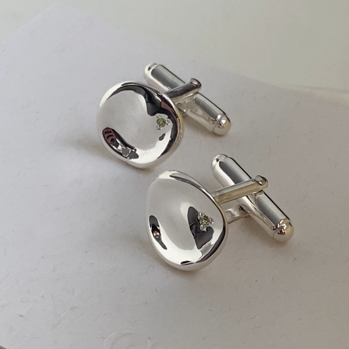 Signature Stone Cufflinks | Silver