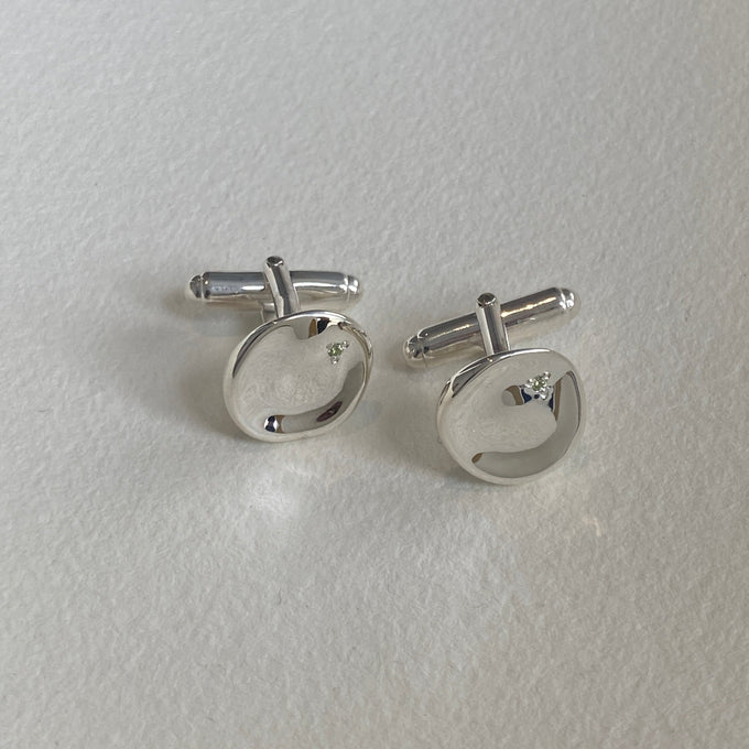 Signature Stone Cufflinks | Silver