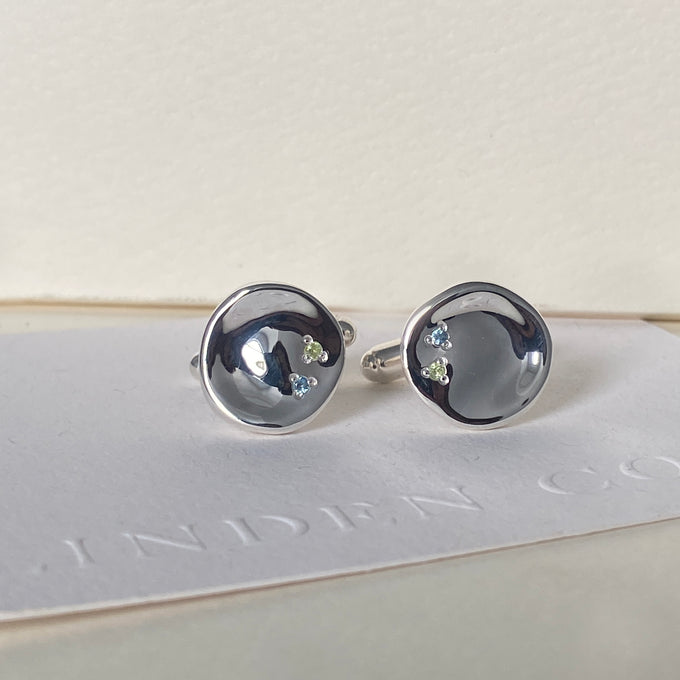 Signature Stone Cufflinks | Silver