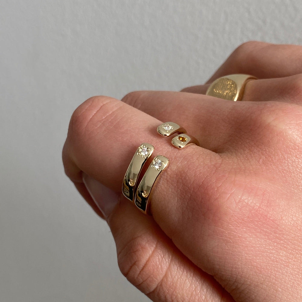 Open Stone Ring 2.0 | Solid Gold