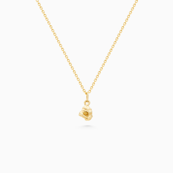 Ingot Stone Pendant | Yellow Gold