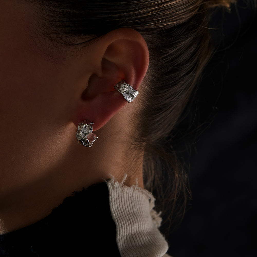 Linen Ear Cuff | Silver