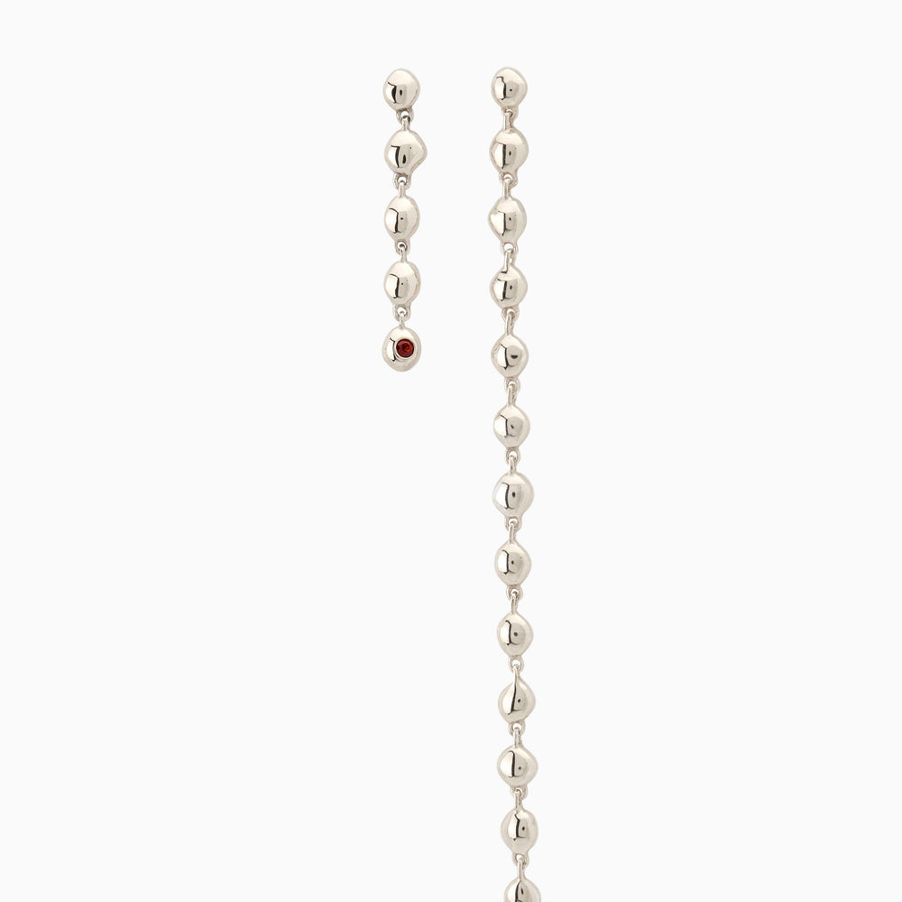 Ripple Long Drop Earring | Silver