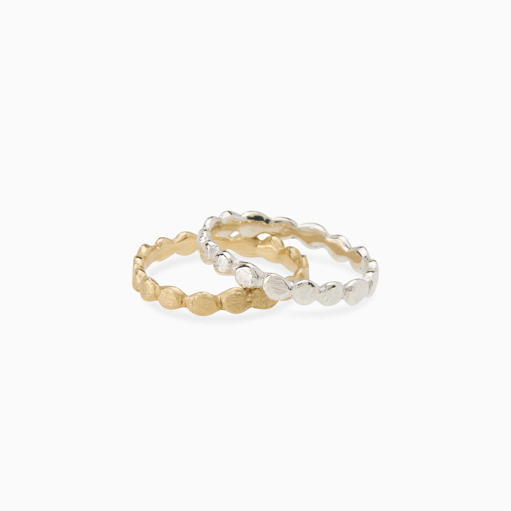 Pebble Stack Ring | Solid White Gold