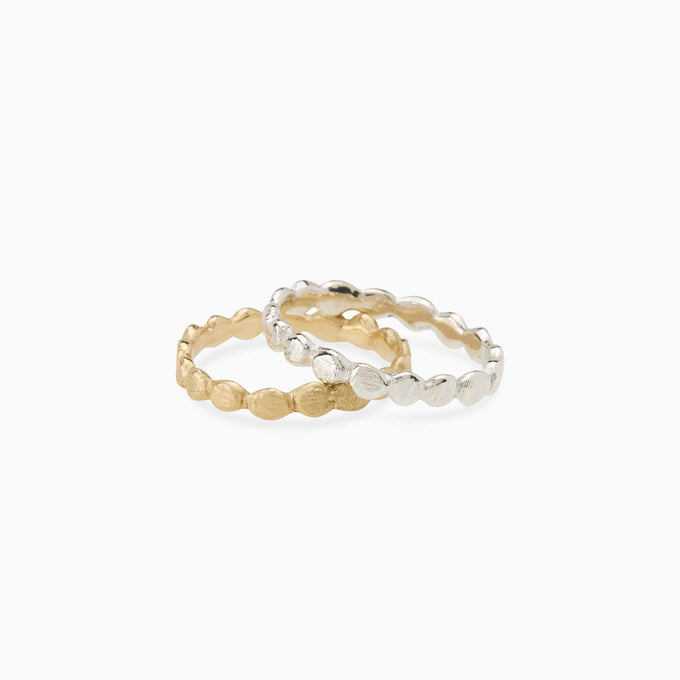Pebble Stack Ring | Solid White Gold