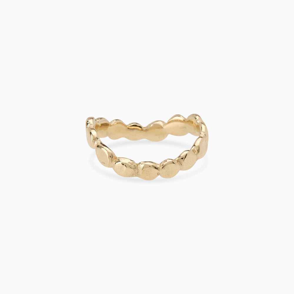Pebble Stone Circuit Ring | Solid Yellow Gold
