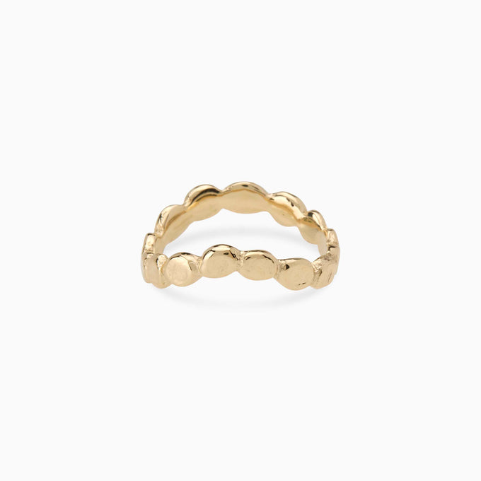 Pebble Stone Circuit Ring | Solid Yellow Gold