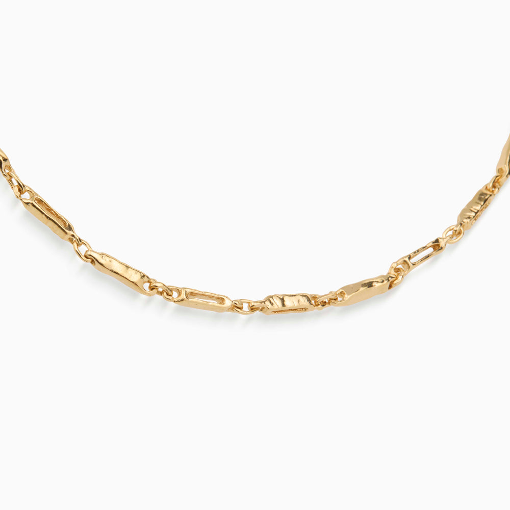 Chunky Hammered Necklace | Yellow Gold