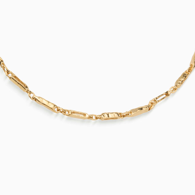 Chunky Hammered Necklace | Yellow Gold