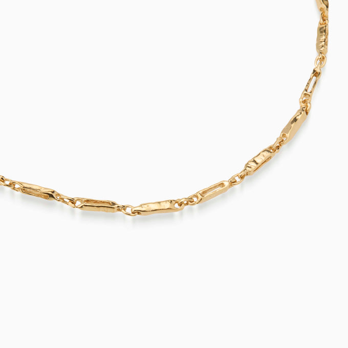 Chunky Hammered Necklace | Yellow Gold