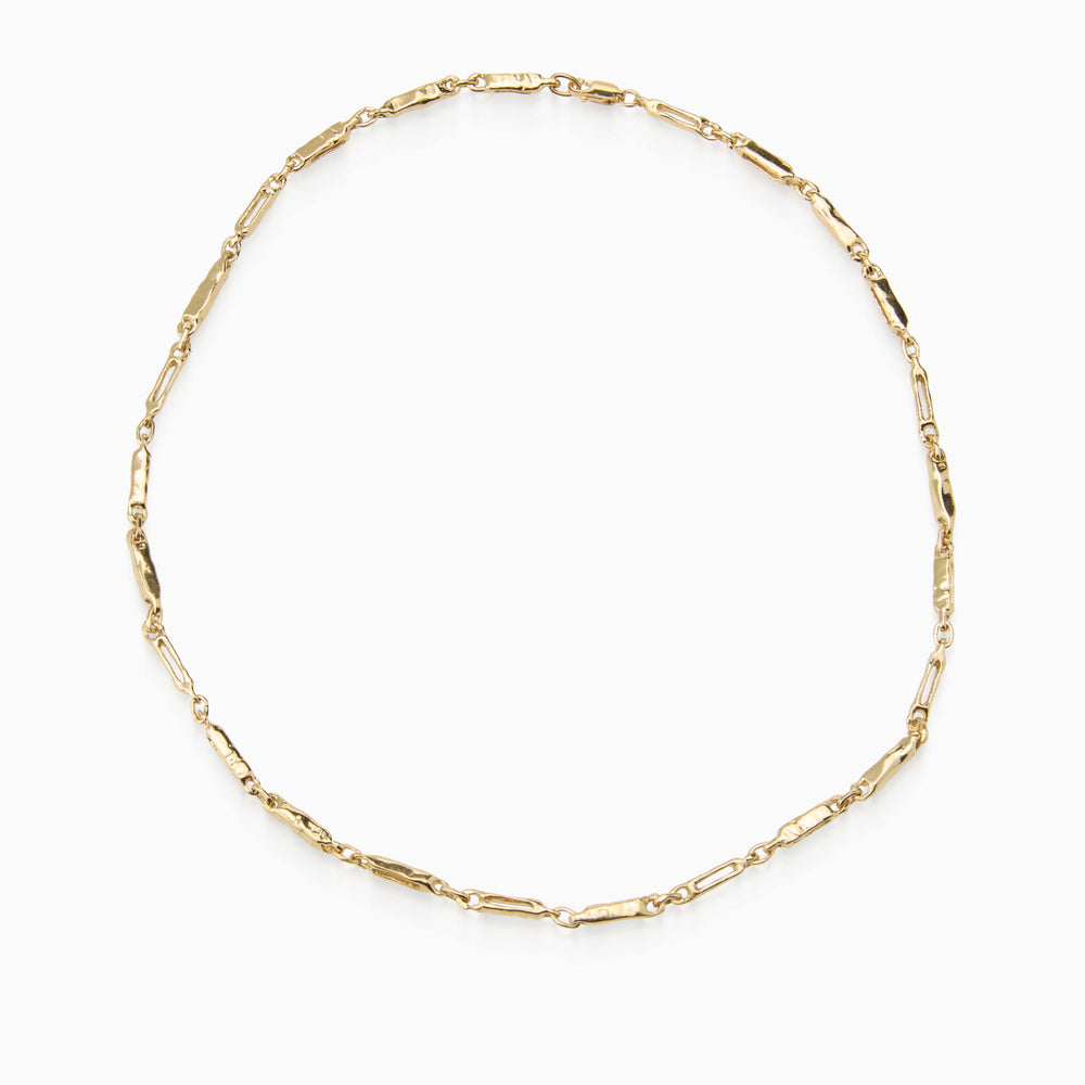 Chunky Hammered Necklace | Yellow Gold