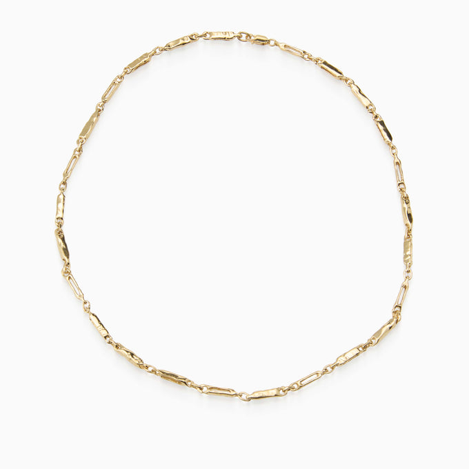 Chunky Hammered Necklace | Yellow Gold