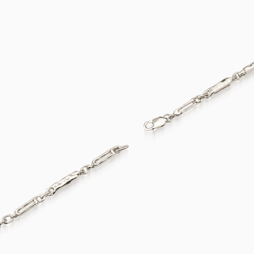 Chunky Hammered Bracelet | Silver