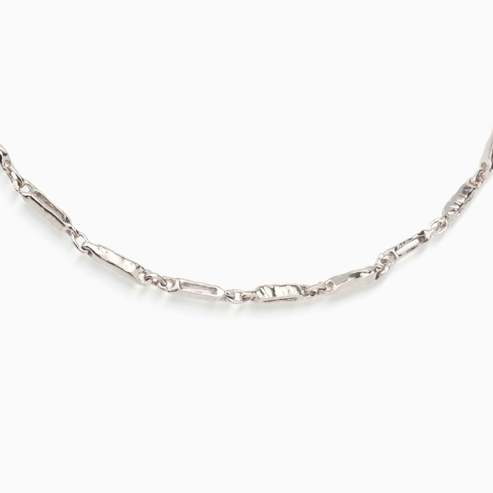Chunky Hammered Necklace | Silver