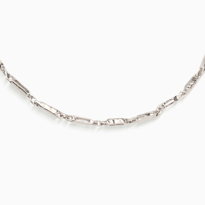 Chunky Hammered Necklace | Silver