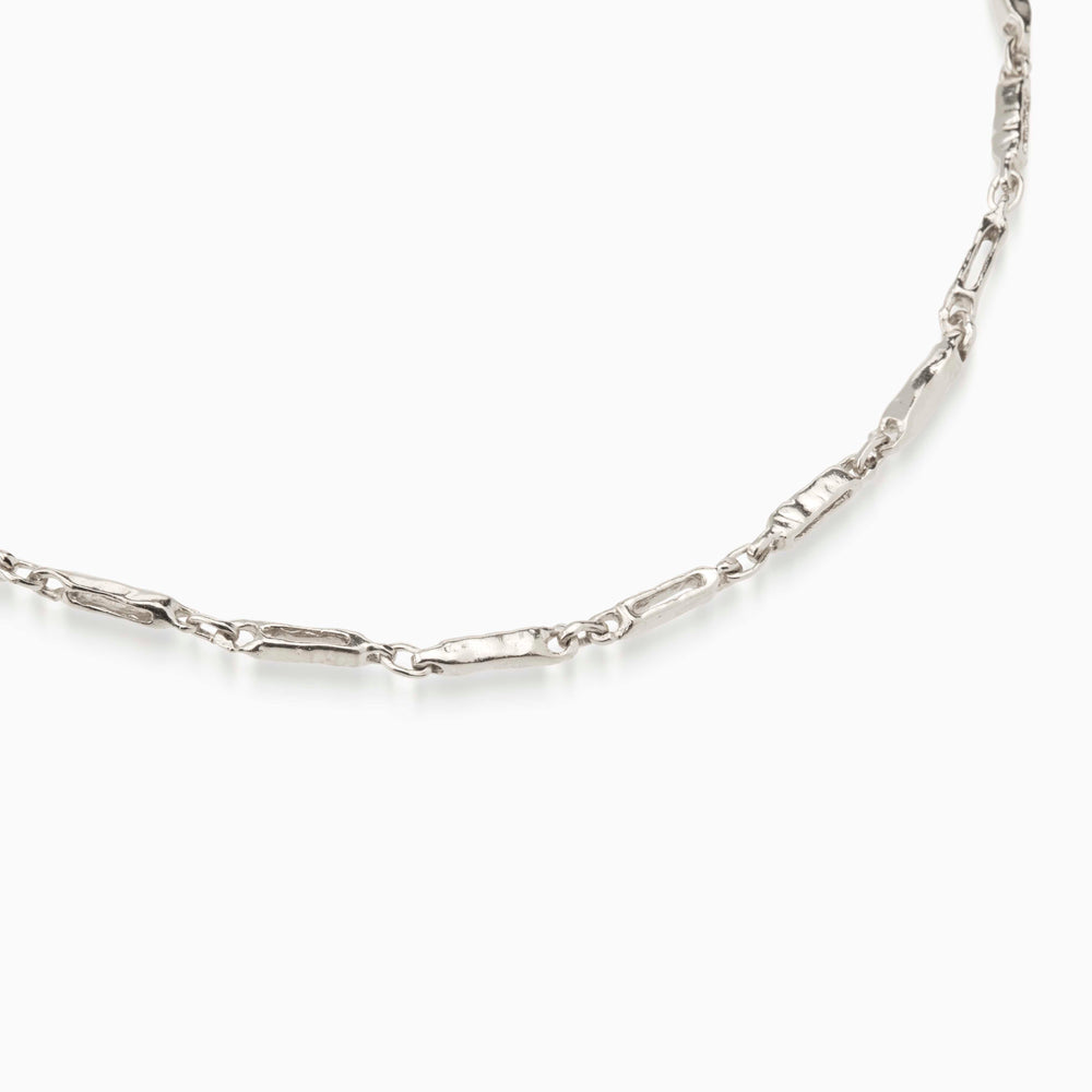 Chunky Hammered Necklace | Silver