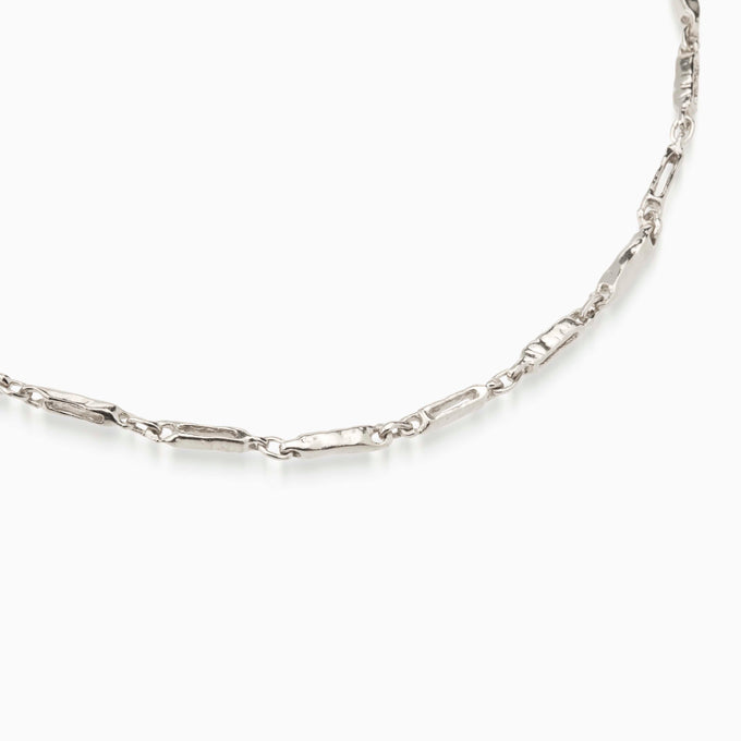 Chunky Hammered Necklace | Silver