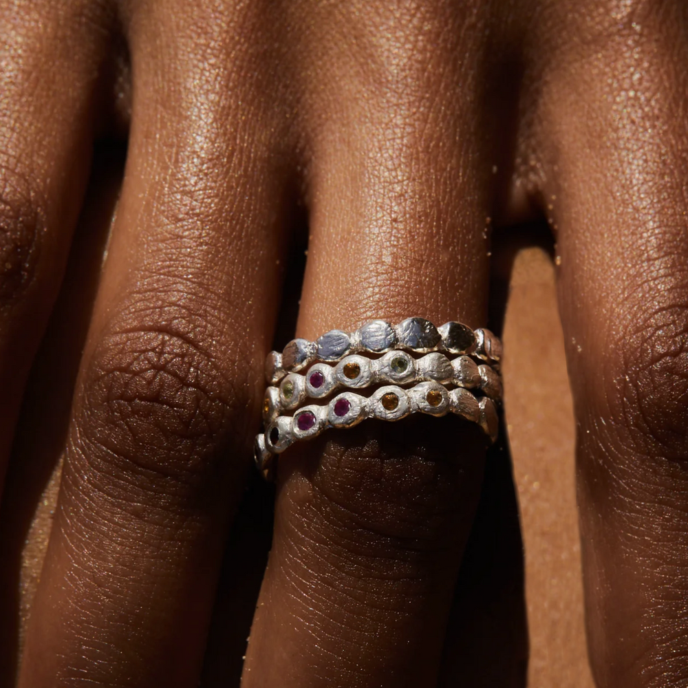 Pebble Stack Ring | Silver