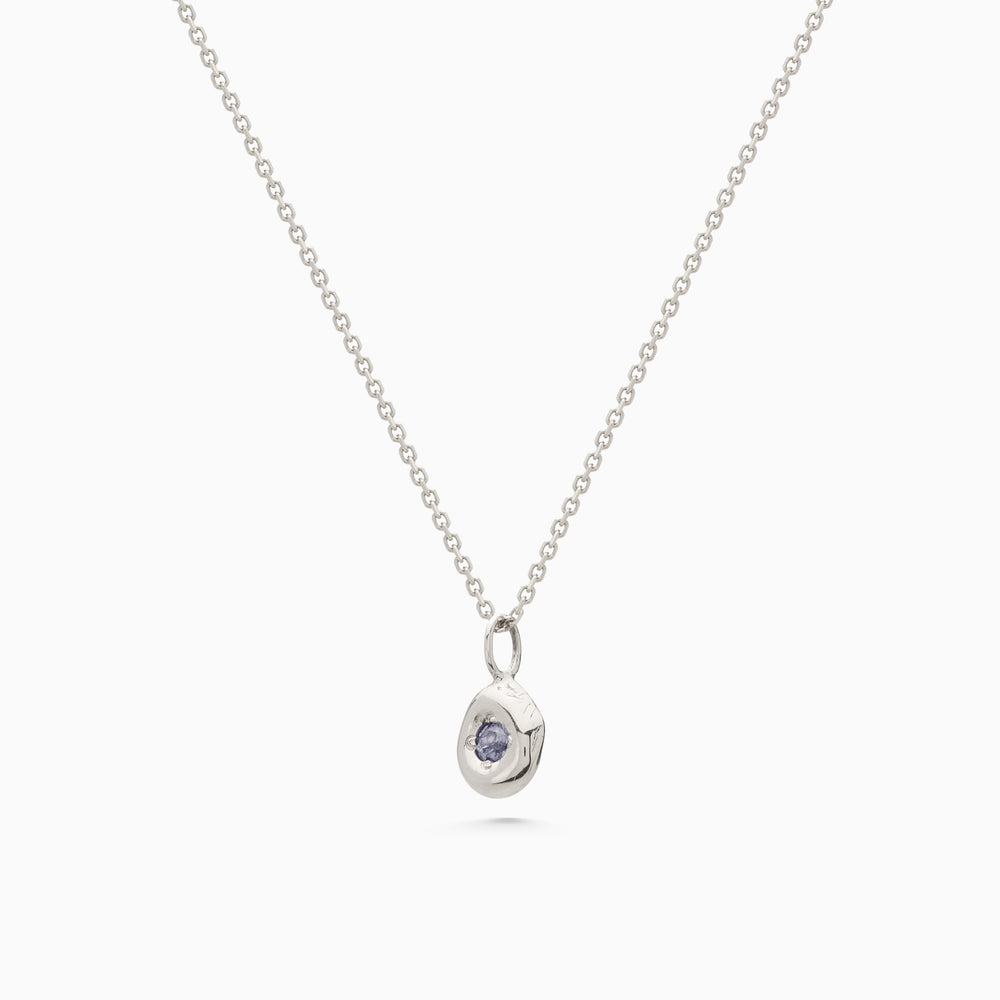 Pebble Stone Drop Pendant | Silver