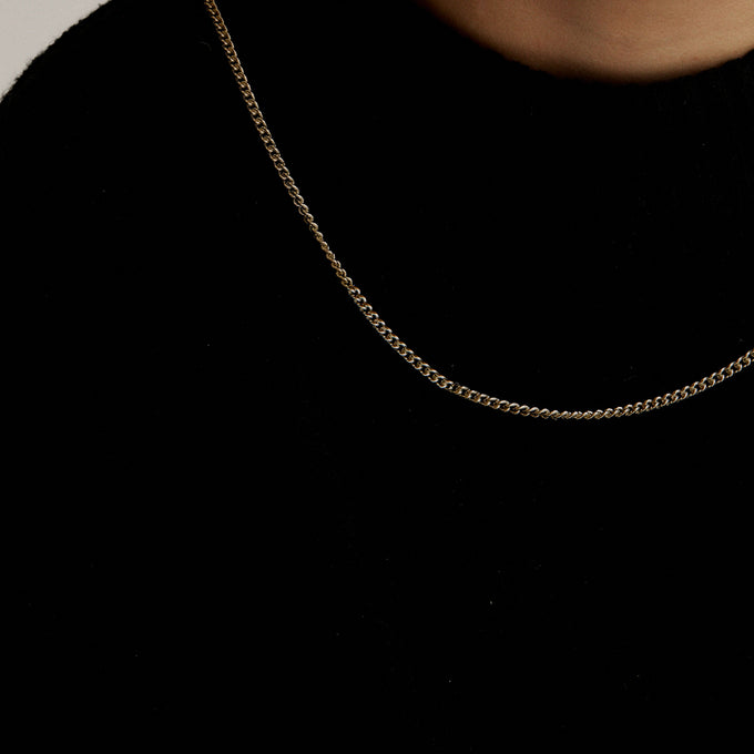 Curb Chain Necklace | Yellow Gold