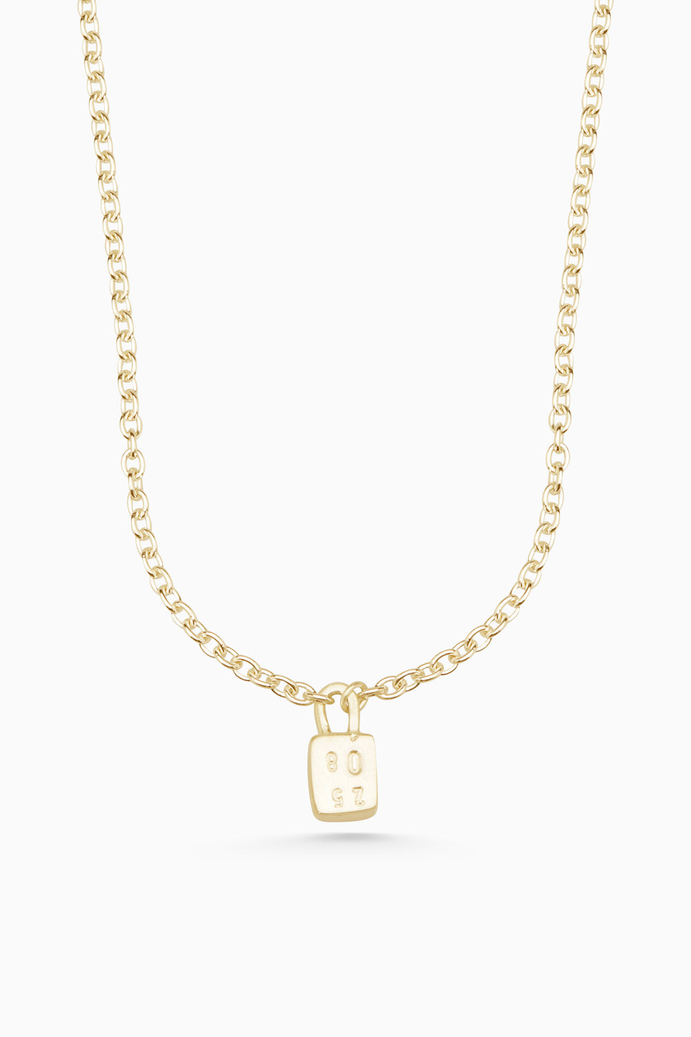 Hand Stamped Baggage Necklace | Gold