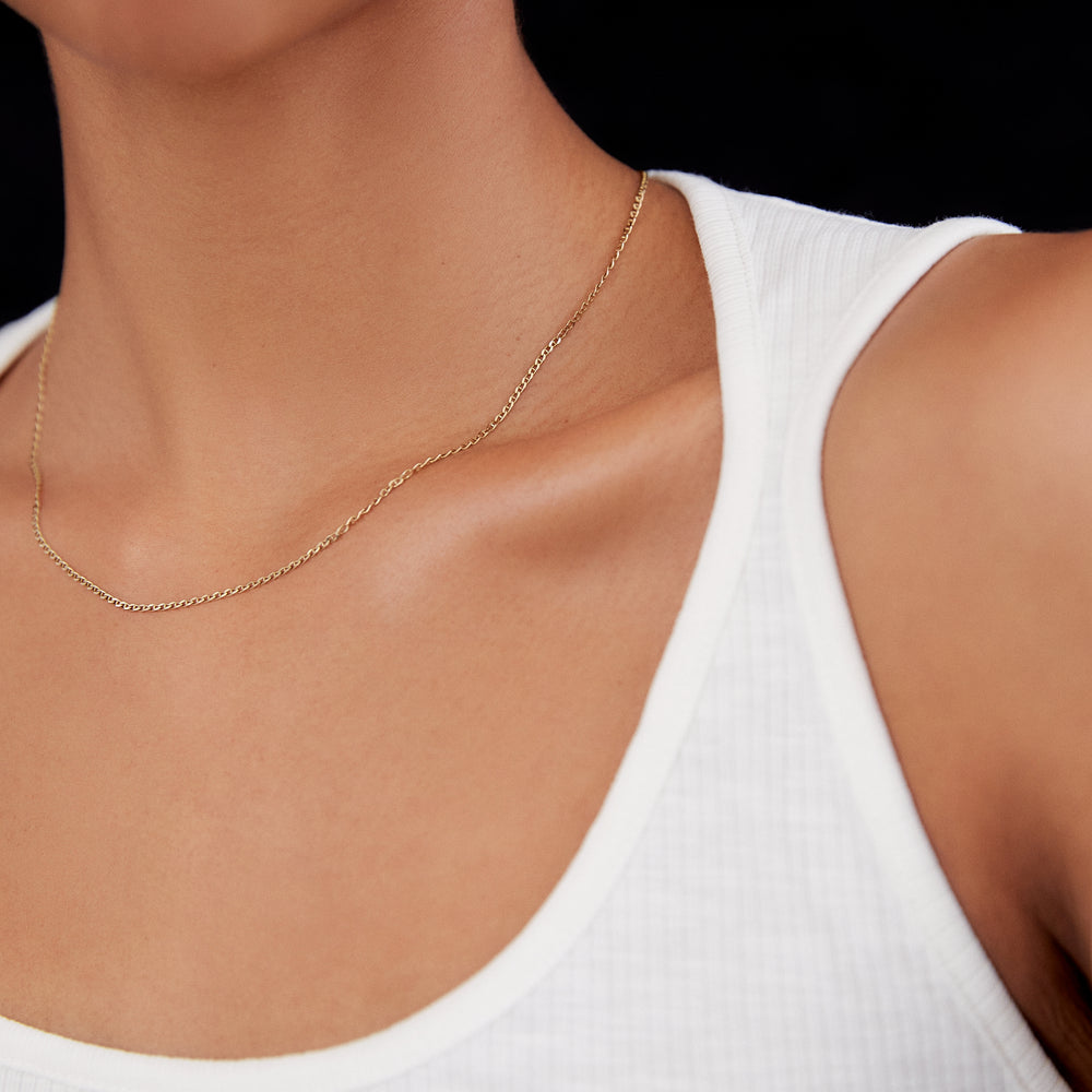 Anchor Chain Necklace | Solid Gold