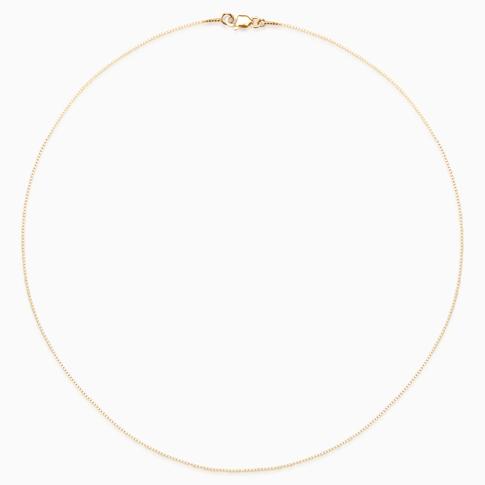 Fine Box Necklace | Gold