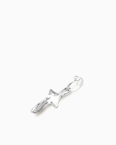 Folded Cross Earring Mini |  Silver