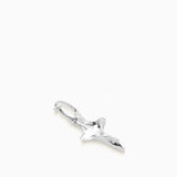 Folded Cross Earring Mini |  Silver