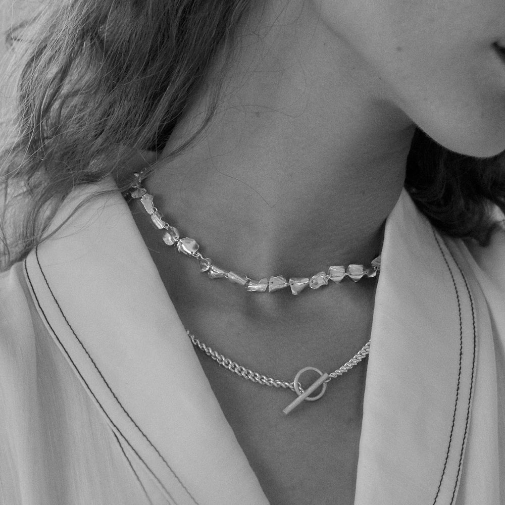 Curb Chain Fob Necklace  | Gold