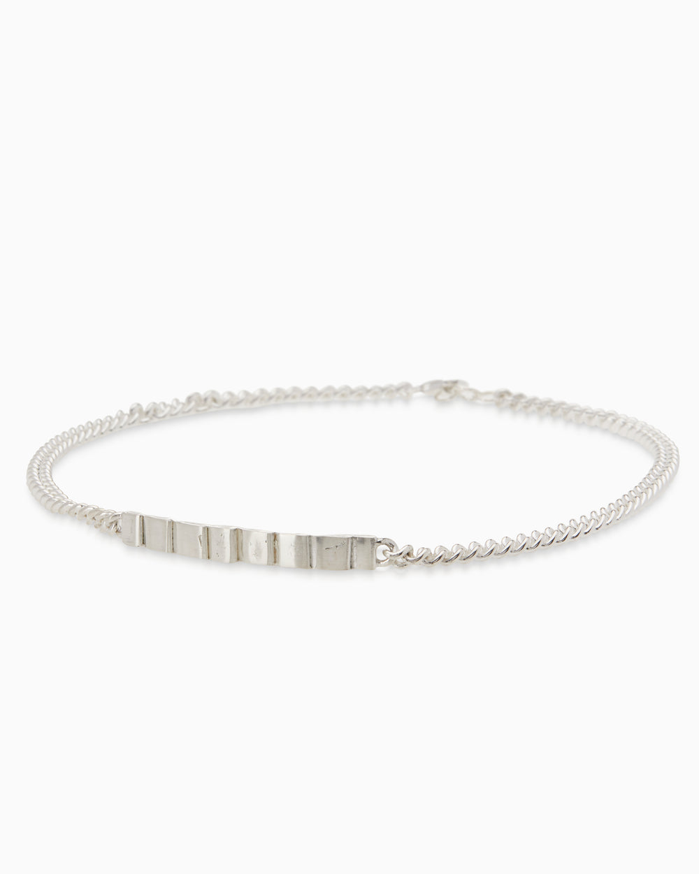 Curved Trim Necklace | Silver