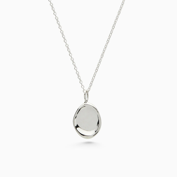 Custom Engraved Pendant | White Gold