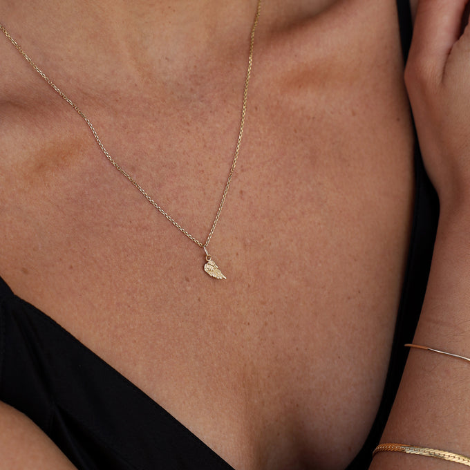 Angel Wing Charm | Yellow Gold