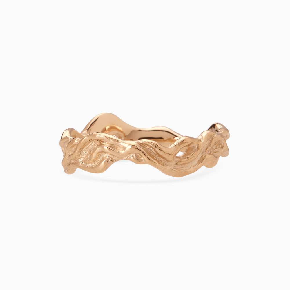 Narrow Sculpt Band Ring | Rose Gold