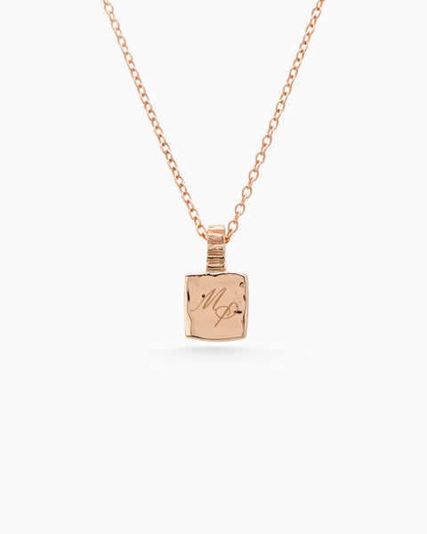 Engraved Slate Pendant | Rose Gold