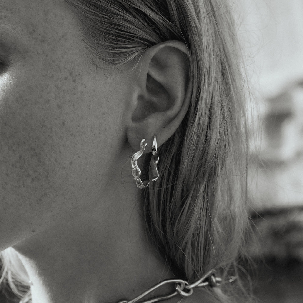 Sculpt Hoops | White Gold