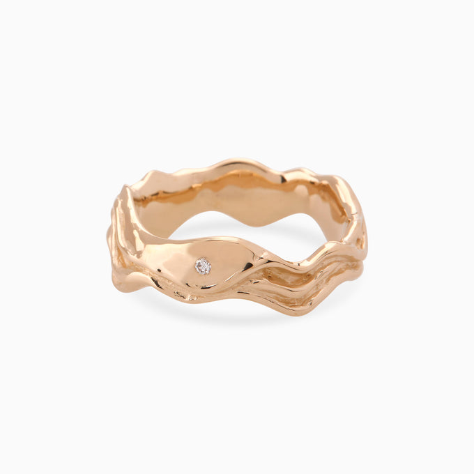 Sculpt Stone Band Ring | Rose Gold