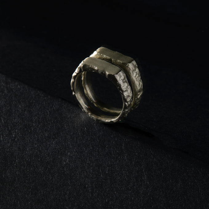 Engraved Mason Ring | White Gold