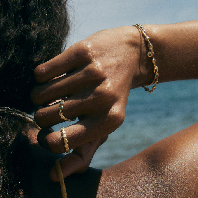Ripple Stack Ring | Solid Yellow Gold