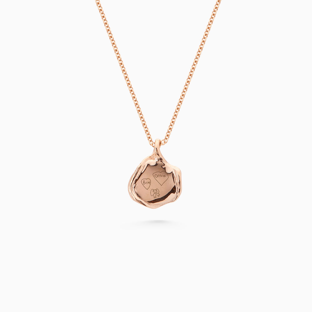 Custom Engraved Wave Pendant | Rose Gold