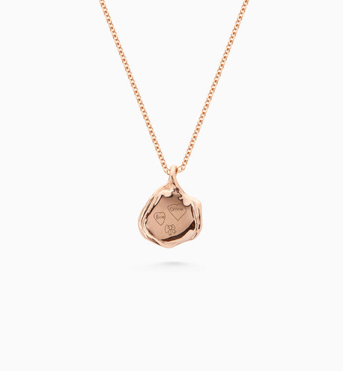 Custom Engraved Wave Pendant | Rose Gold